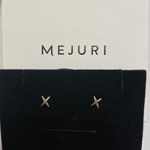 Mejuri X Studs (pair), 14K Yellow Gold